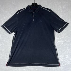 Tommy Bahama Polo Shirt Mens Size Large Black Short Sleeve Collared Logo